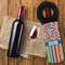 Retro Scales & Stripes Wine Tote Bag - FLATLAY