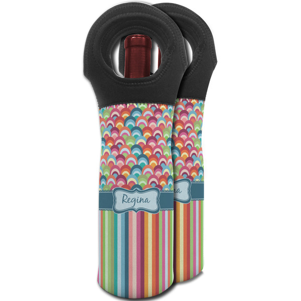 Retro Scales & Stripes Wine Tote Bag - MAIN