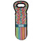 Retro Scales & Stripes Wine Tote Bag w/ Name or Text