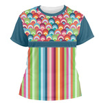 Retro Scales & Stripes Women's Crew T-Shirt - X Large
