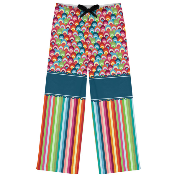Custom Retro Scales & Stripes Womens Pajama Pants - 2XL