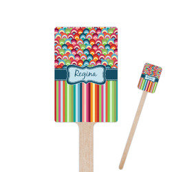 Retro Scales & Stripes 6.25" Rectangle Wooden Stir Sticks - Double Sided (Personalized)