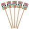 Retro Scales & Stripes Wooden 6.25" Stir Stick - Rectangular - Fan View