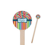 Retro Scales & Stripes Round Wooden Stir Sticks (Personalized)