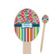Retro Scales & Stripes Wooden Food Pick - Oval - Closeup