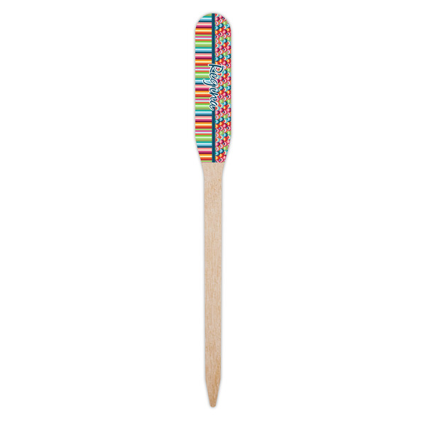 Retro Scales & Stripes Wooden Food Pick - Paddle - Single Pick