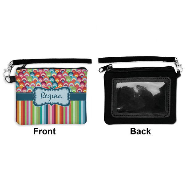 Retro Scales & Stripes Wristlet ID Cases - Front & Back
