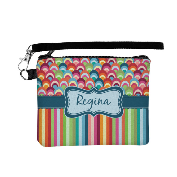 Custom Retro Scales & Stripes Wristlet ID Case w/ Name or Text