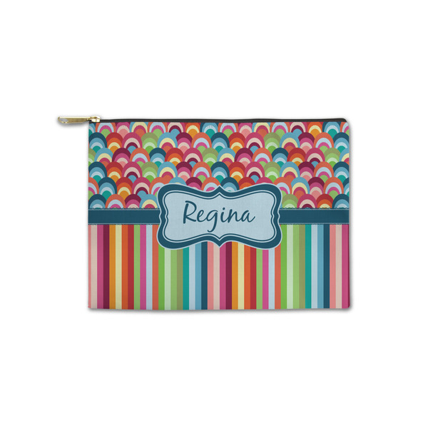 Custom Retro Scales & Stripes Zipper Pouch - Small - 8.5"x6" (Personalized)