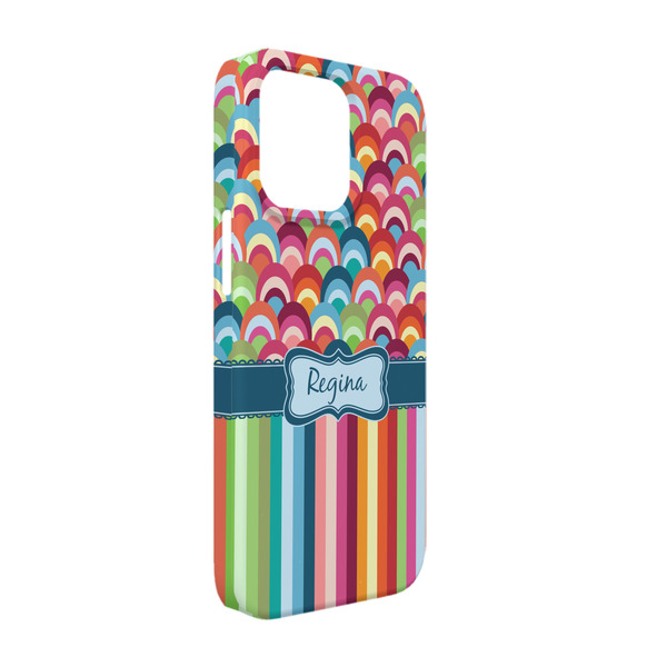 Custom Retro Scales & Stripes iPhone Case - Plastic - iPhone 13 (Personalized)