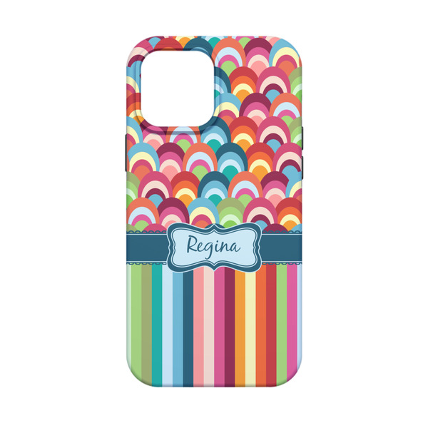Retro Scales & Stripes iPhone 13 Mini Tough Case - Back