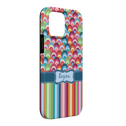 Retro Scales & Stripes iPhone Case - Rubber Lined - iPhone 13 Pro Max (Personalized)