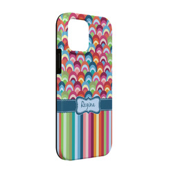 Retro Scales & Stripes iPhone Case - Rubber Lined - iPhone 13 Pro (Personalized)