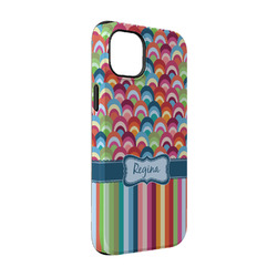 Retro Scales & Stripes iPhone Case - Rubber Lined - iPhone 14 Pro (Personalized)