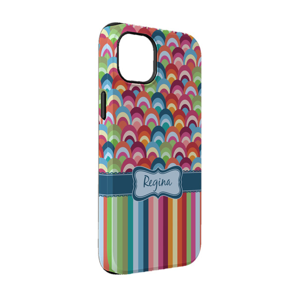 Custom Retro Scales & Stripes iPhone Case - Rubber Lined - iPhone 14 Pro (Personalized)
