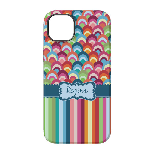 Retro Scales & Stripes iPhone 14 Tough Case - Back