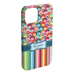 Retro Scales & Stripes iPhone Case - Plastic (Personalized)