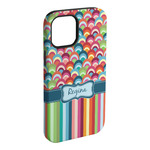 Retro Scales & Stripes iPhone Case - Rubber Lined (Personalized)