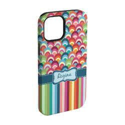Retro Scales & Stripes iPhone Case - Rubber Lined - iPhone 15 Pro (Personalized)