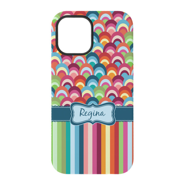 Retro Scales & Stripes iPhone 15 Pro Tough Case - Back