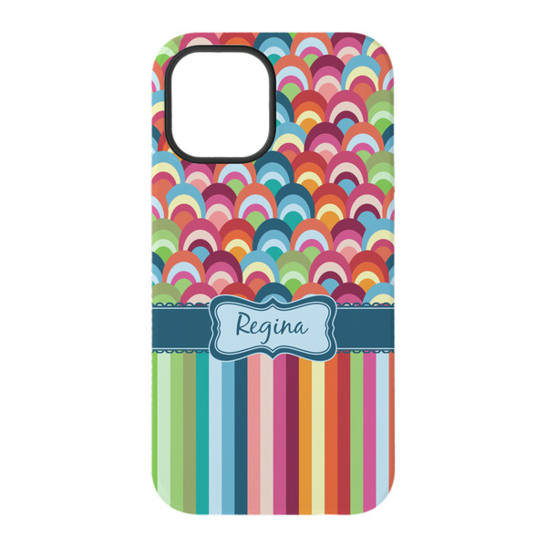 Retro Scales & Stripes iPhone 15 Tough Case - Back