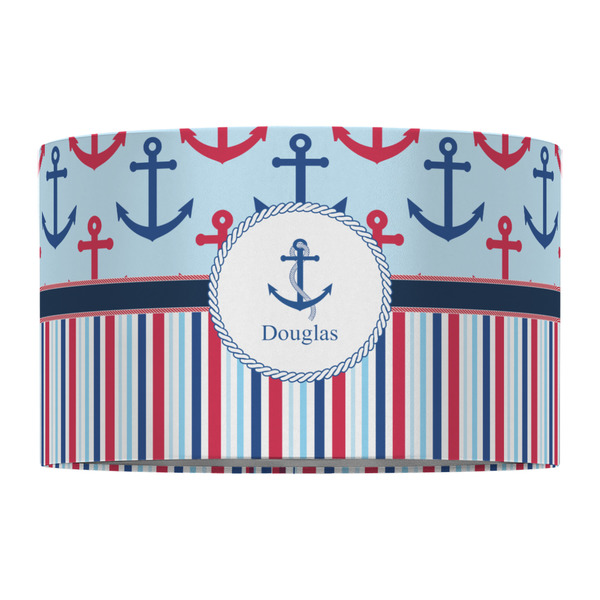 Anchors & Stripes 12" Drum Lampshade - FRONT (Fabric)
