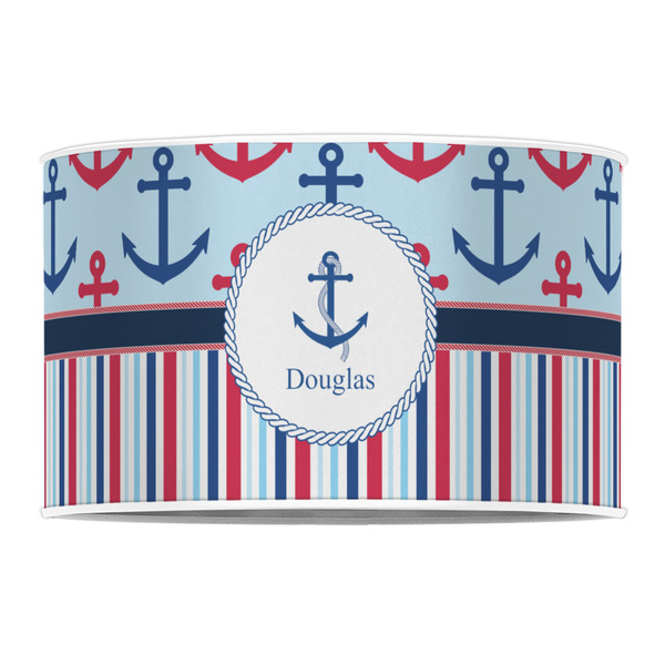 Anchors & Stripes 12" Drum Lampshade - FRONT (Poly Film)