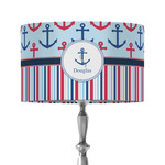 Anchors & Stripes 12" Drum Lamp Shade - Fabric (Personalized)
