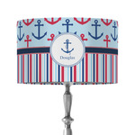 Anchors & Stripes 12" Drum Lamp Shade - Fabric (Personalized)