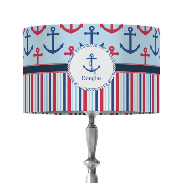 Custom Anchors & Stripes 12" Drum Lamp Shade - Fabric (Personalized)