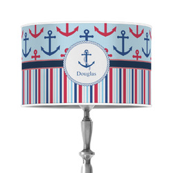 Anchors & Stripes 12" Drum Lamp Shade - Poly-film (Personalized)