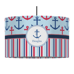Anchors & Stripes 12" Drum Pendant Lamp - Fabric (Personalized)