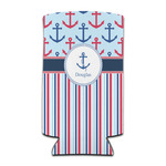 Anchors & Stripes Can Cooler (tall 12 oz) (Personalized)