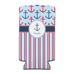 Anchors & Stripes Can Cooler (tall 12 oz) (Personalized)