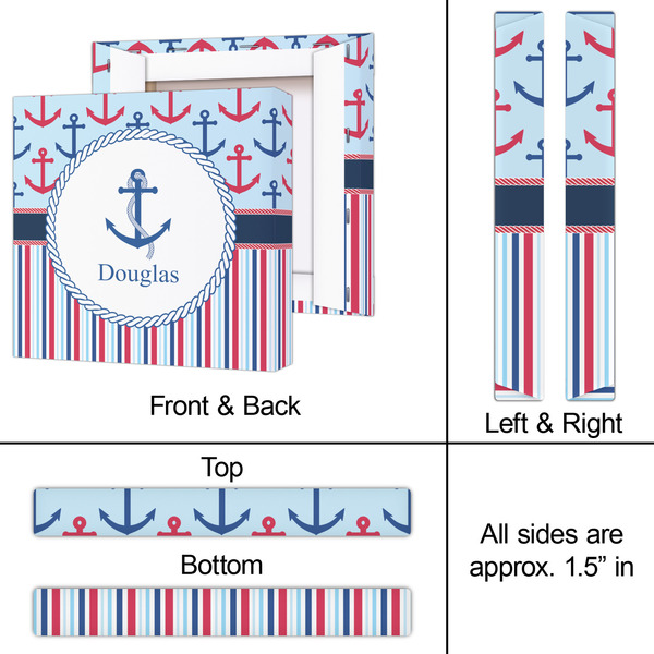 Anchors & Stripes 12x12 - Canvas Print - Approval