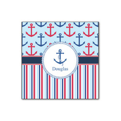 Anchors & Stripes Wood Print - 12x12 (Personalized)