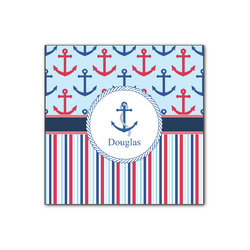 Anchors & Stripes Wood Print - 12x12 (Personalized)