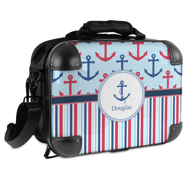 Custom Anchors & Stripes Hard Shell Briefcase (Personalized)