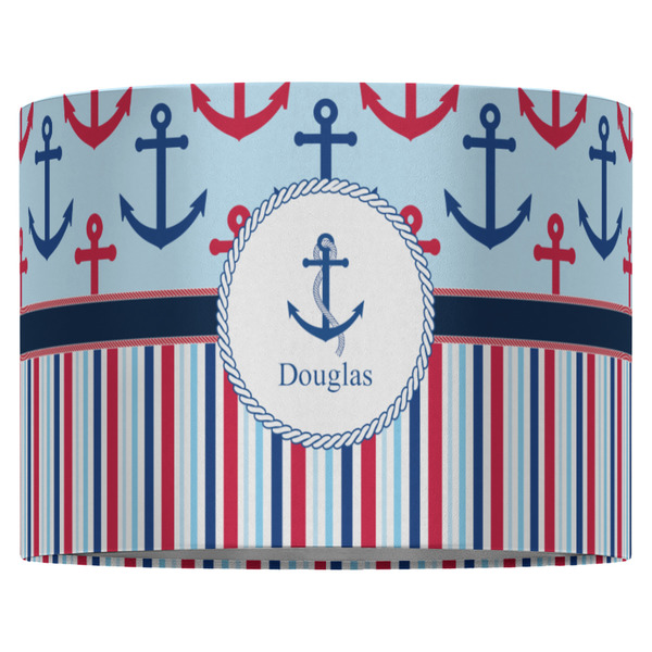 Anchors & Stripes 16" Drum Lampshade - FRONT (Fabric)