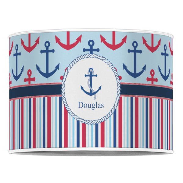 Anchors & Stripes 16" Drum Lampshade - FRONT (Poly Film)