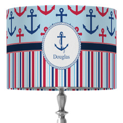 Anchors & Stripes 16" Drum Lamp Shade - Fabric (Personalized)