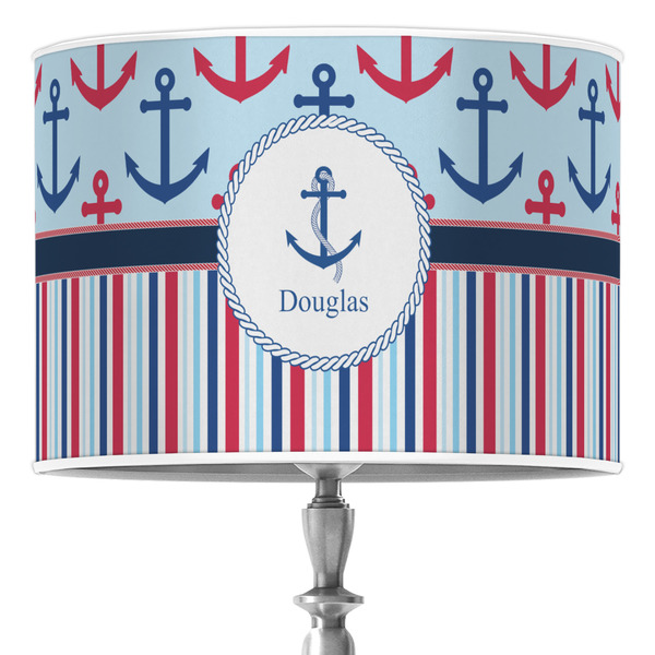 Custom Anchors & Stripes 16" Drum Lamp Shade - Poly-film (Personalized)