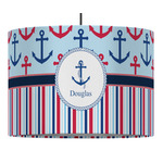 Anchors & Stripes Drum Pendant Lamp (Personalized)