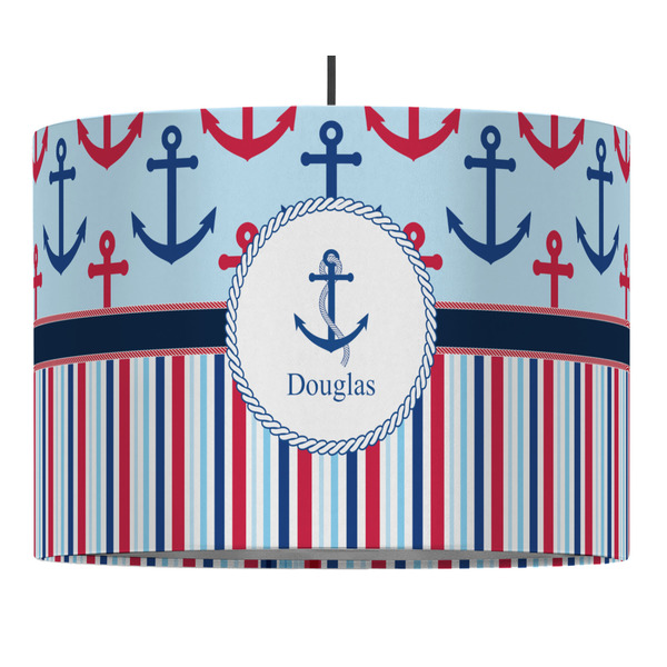 Custom Anchors & Stripes Drum Pendant Lamp (Personalized)