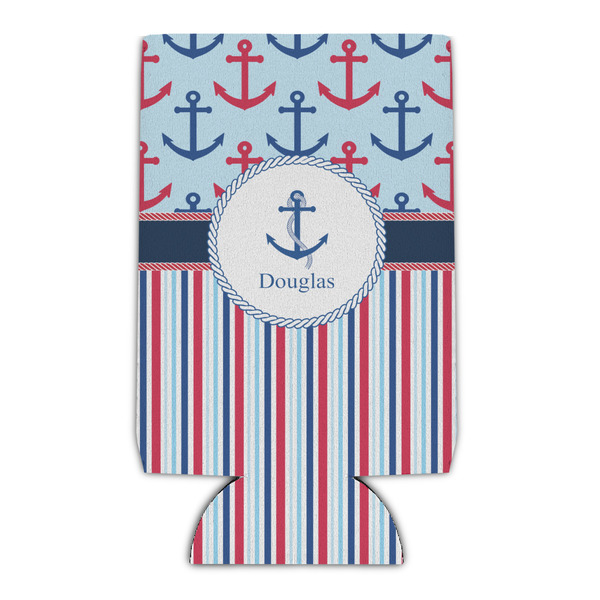 Custom Anchors & Stripes Can Cooler (16 oz) (Personalized)