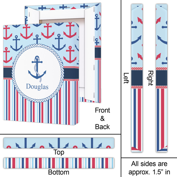 Anchors & Stripes 16x20 - Canvas Print - Approval