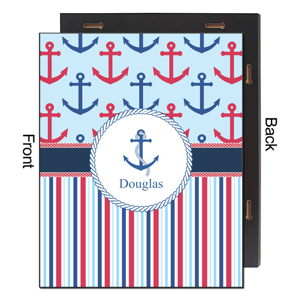 Anchors & Stripes 16x20 Wood Print - Front & Back View