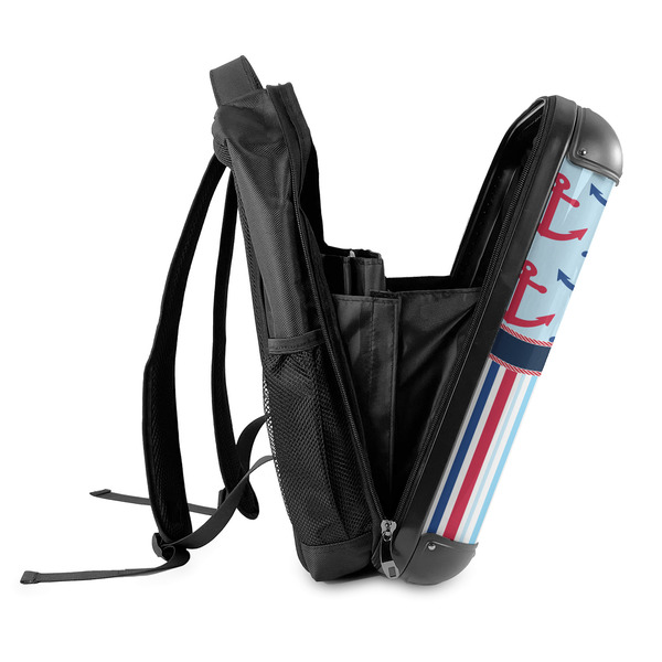 Anchors & Stripes 18" Hard Shell Backpacks - SIDE OPEN