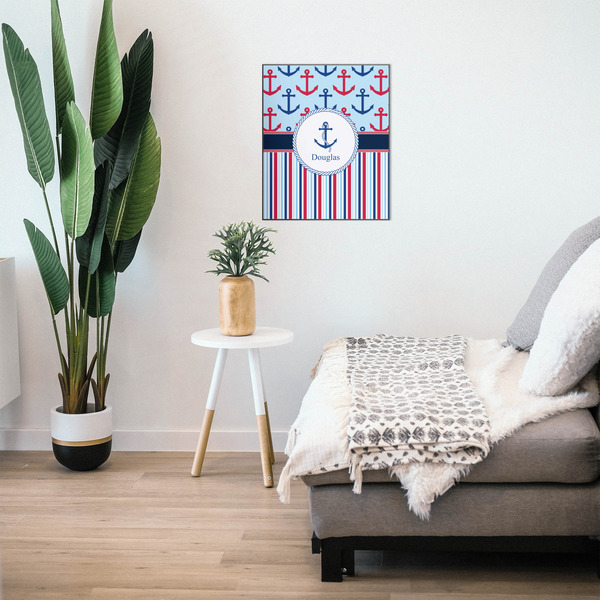 Anchors & Stripes 20x24 Wood Print - In Context