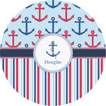 Anchors & Stripes Multipurpose Round Labels - 4" (Personalized)